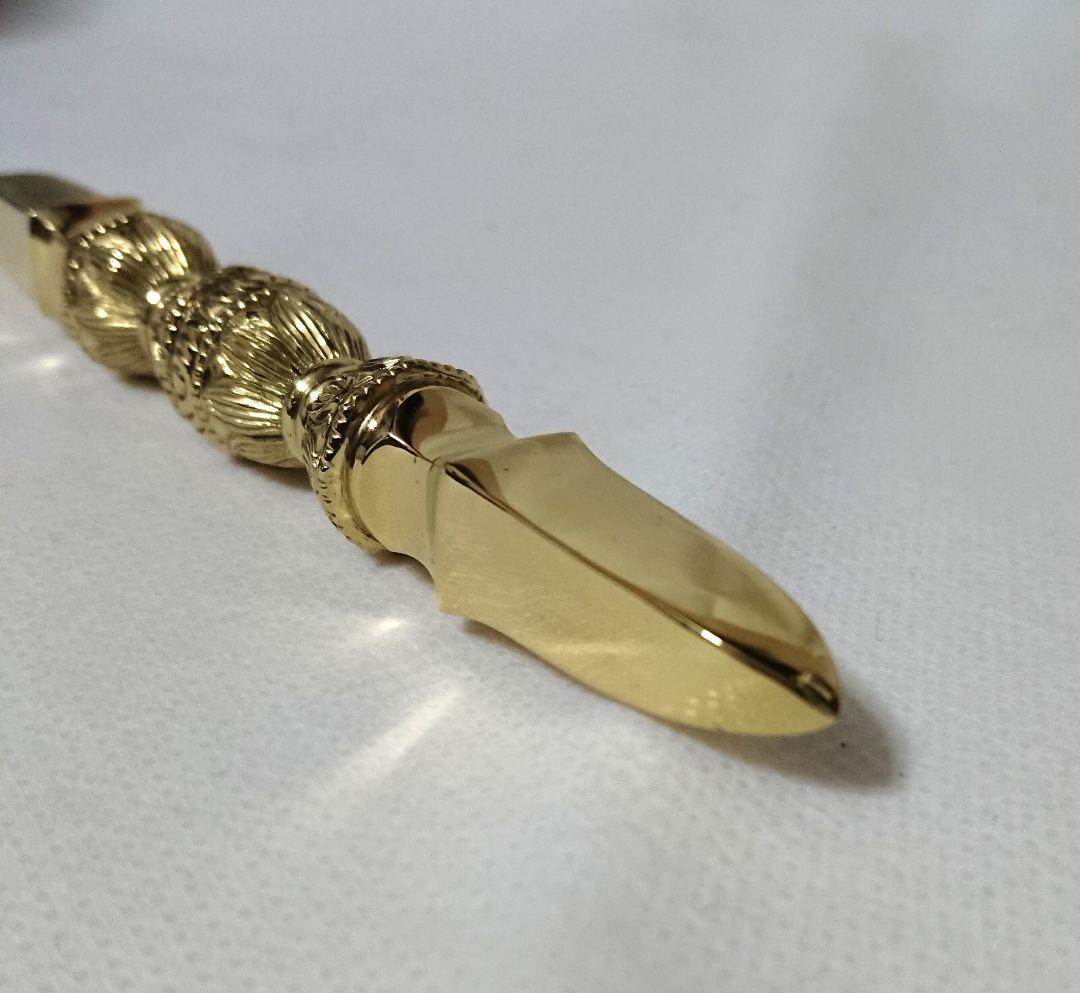 ✶金属工芸品✶金剛杵 独鈷杵 真鍮製 磨き 京都 高級品 仏具・法具・仏教・密教