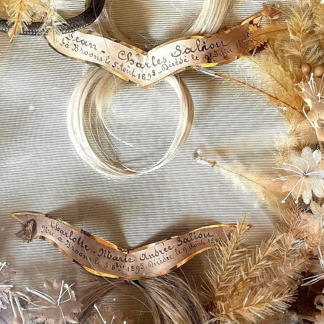 19世紀アンティークルリケール遺髪物