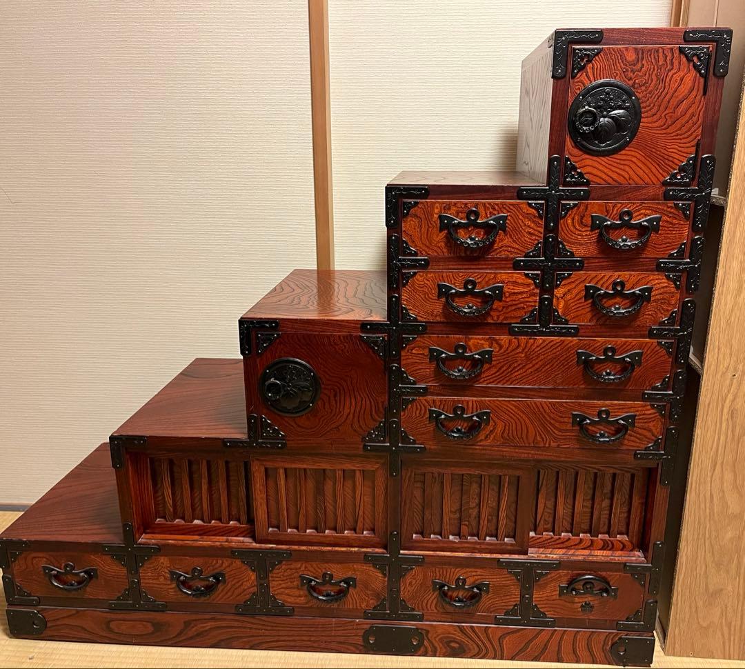 岩谷堂階段箪笥No886　民芸箪笥　かくし箱付き