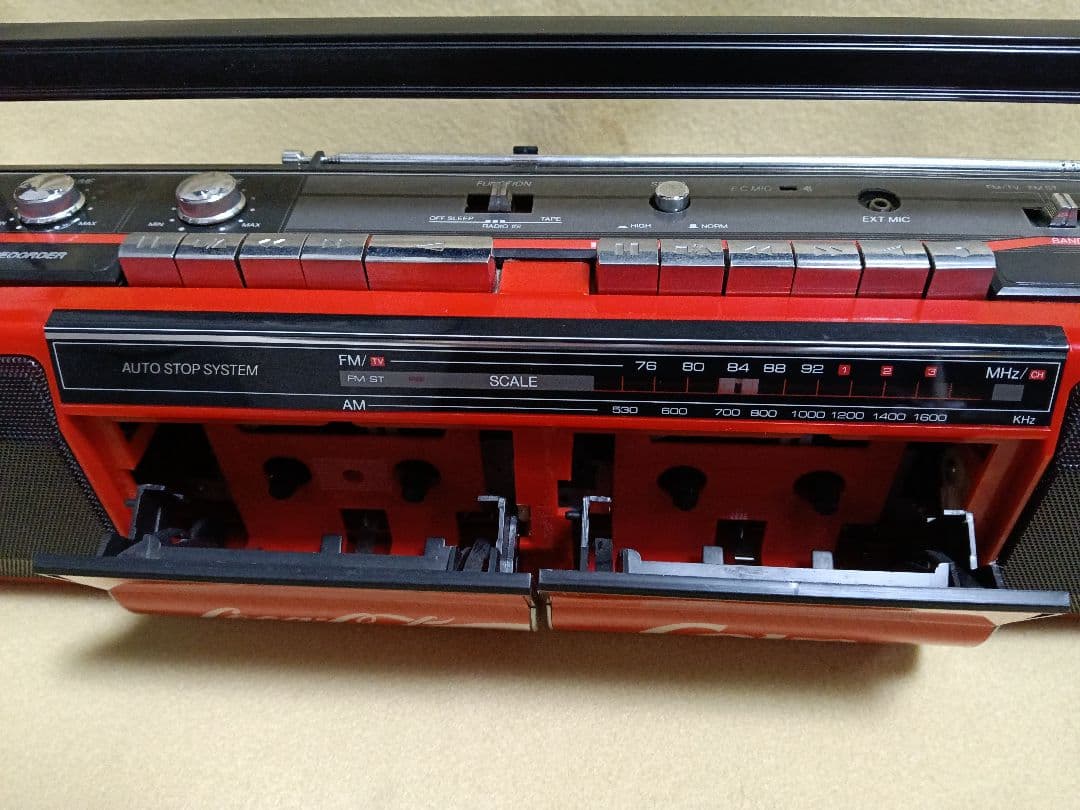 Coca-Cola ダブルカセットラジカセ　ジャンク品