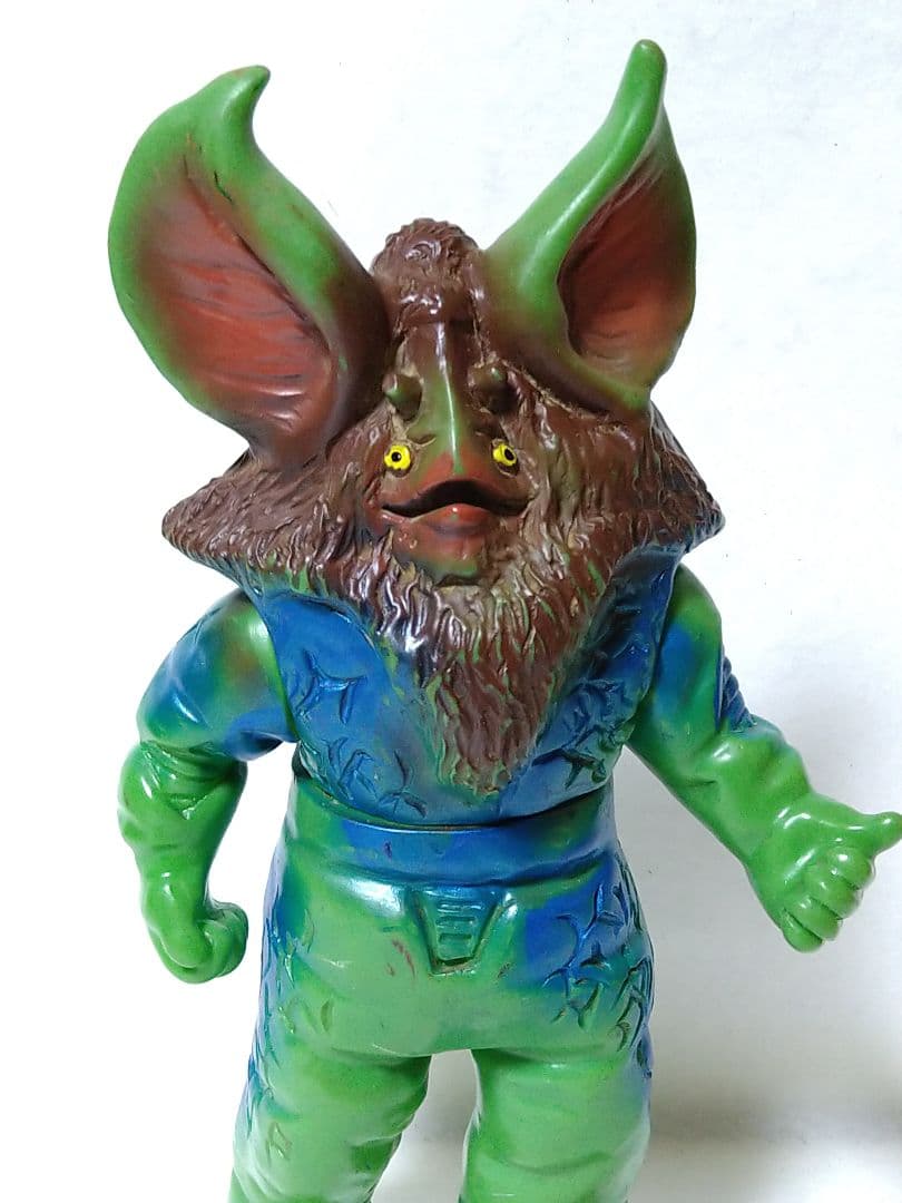 当時物 マルサン イカルス星人 珍色？ ブルースプレー 記名 割れあり ソフビ