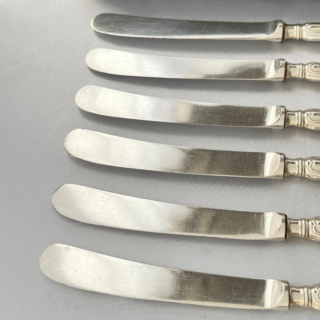 【Mappin & Webb】【純銀ハンドル】 ティーナイフ 6本 ケース