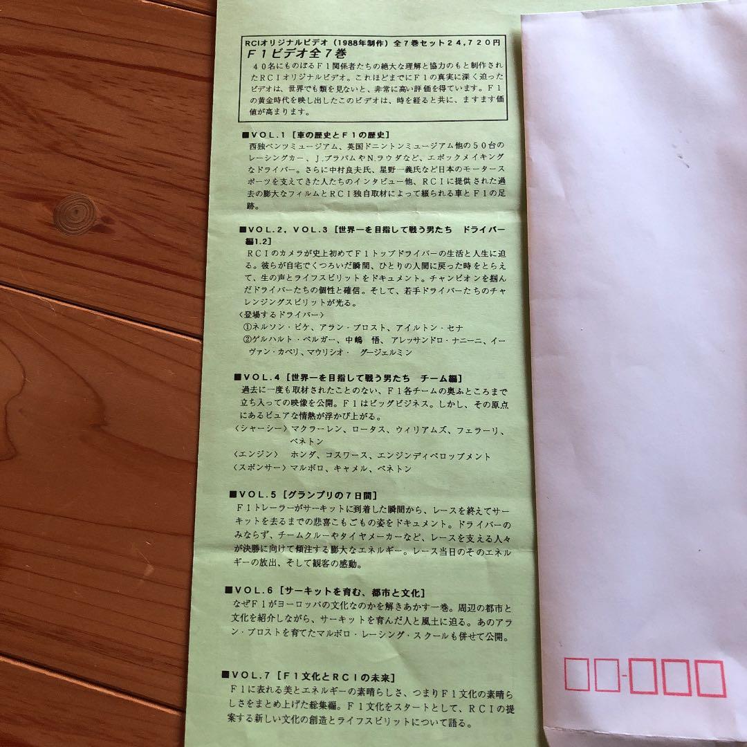【値下げ中】RCI F1ビデオ7巻セット