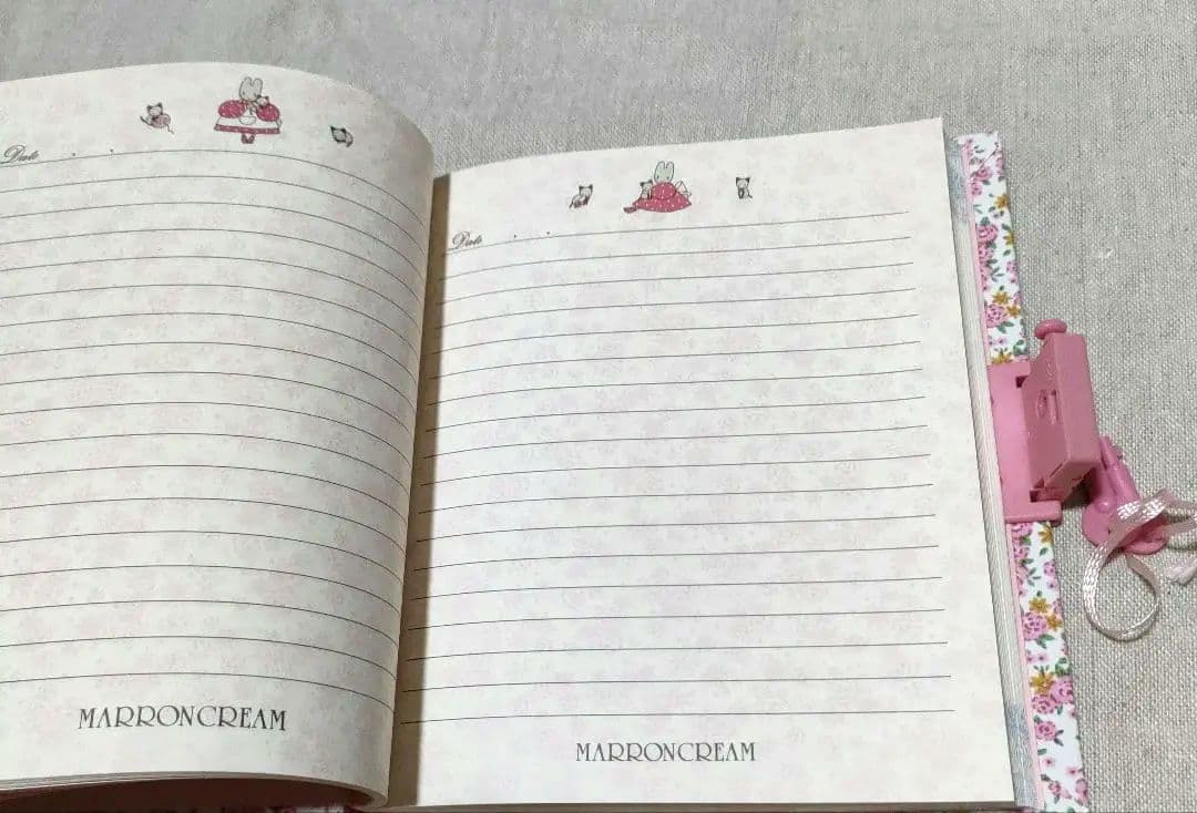 ❗️平成 レトロ マロンクリーム 鍵付き ハードカバーノート