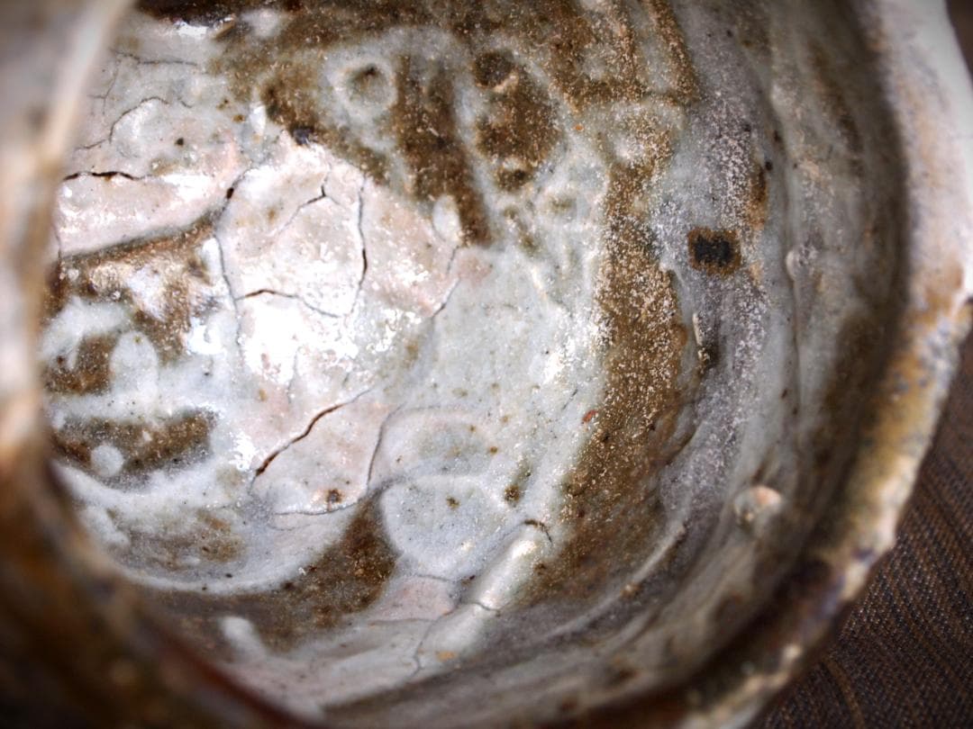 希少作★加藤委★川小牧引っ掻き茶碗★共箱