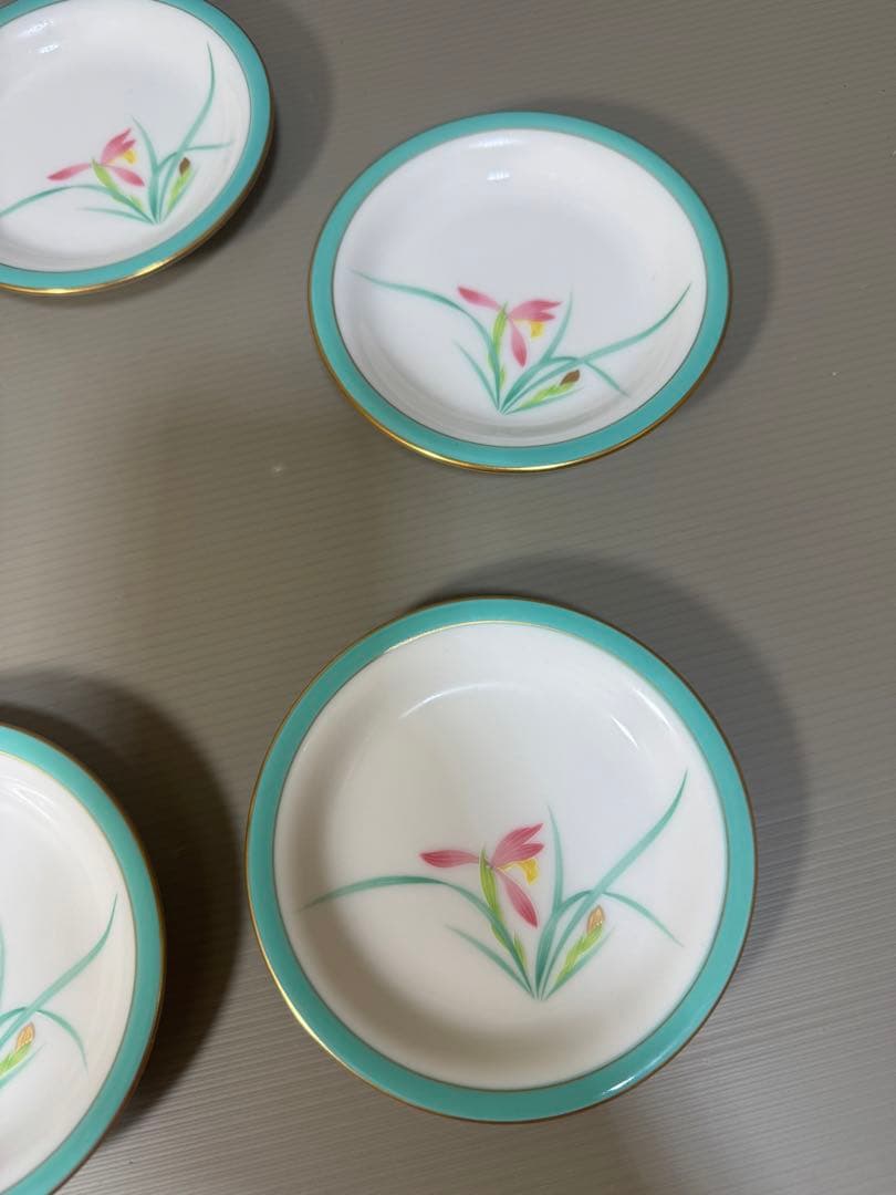 2242 香蘭社　金彩　小皿　5客　未使用