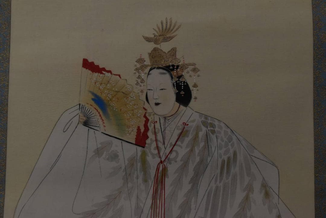 【真作】三宅凰白/能楽/羽衣図/掛軸/名家伝来/Z-987