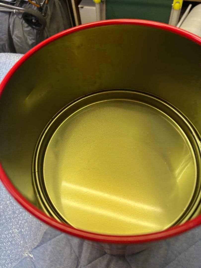 希少 不二家 ペコちゃん ポコちゃん　スツール缶　ペール缶　バケツ缶　収納箱　赤