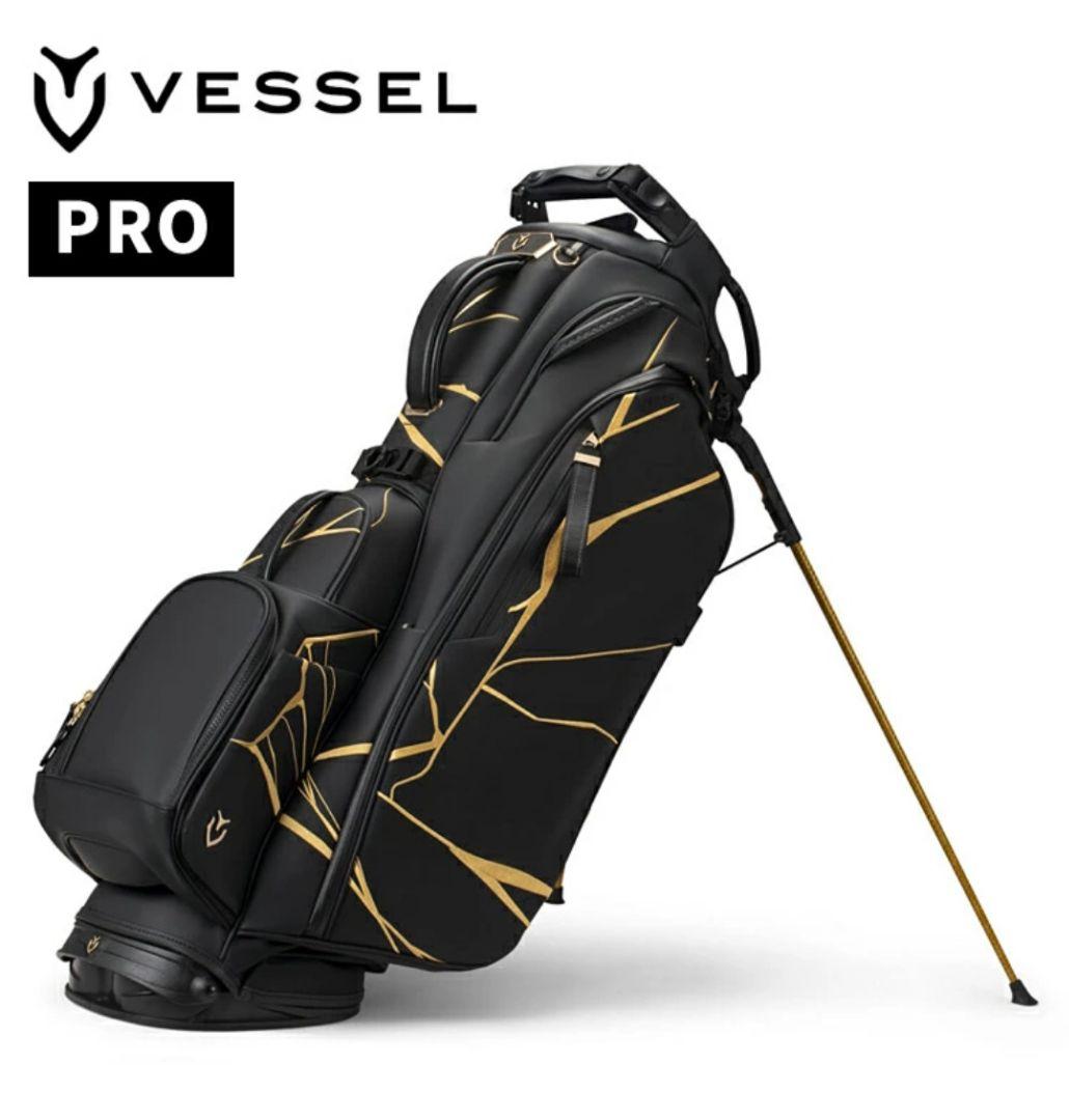 Vessel PRO ゴルフバッグ ブラック/ゴールド