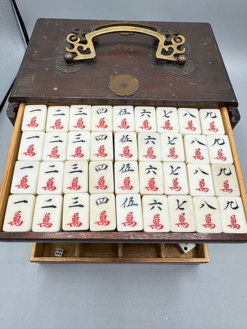麻雀牌 木箱 レトロ 当時もの アンティーク
