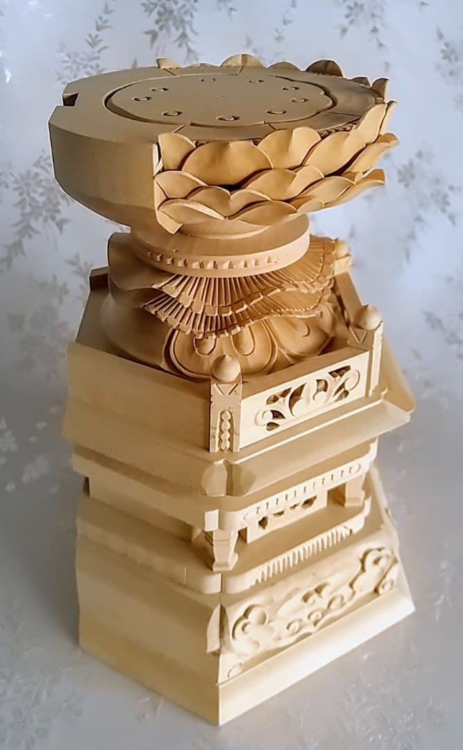 台座のみ 坐像用#543 背切 六角 木彫 仏像付属品