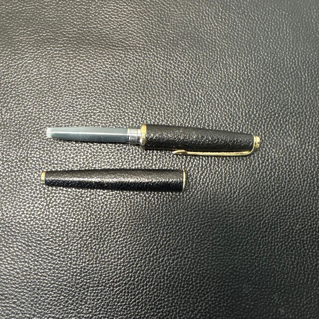 PLATINUM 18黒 レザー 万年筆　現状品