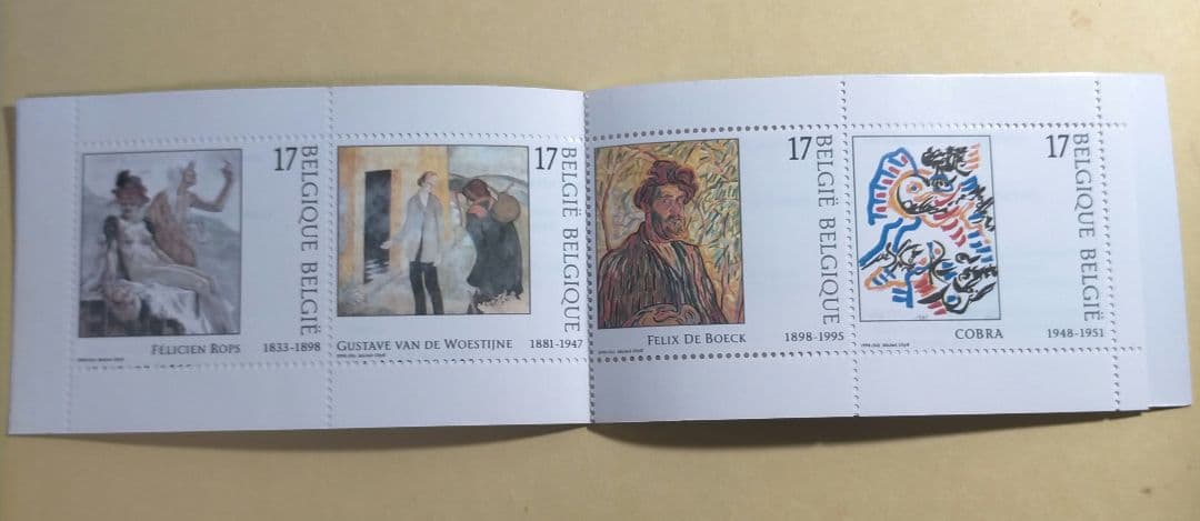 1553 外国切手 ベルギー 美術館開館200周年 ベルギー美術作品 切手帳