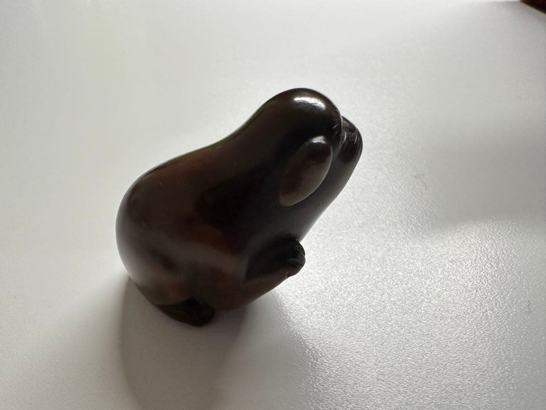 犬の根付(netsuke) 木製　江戸時代