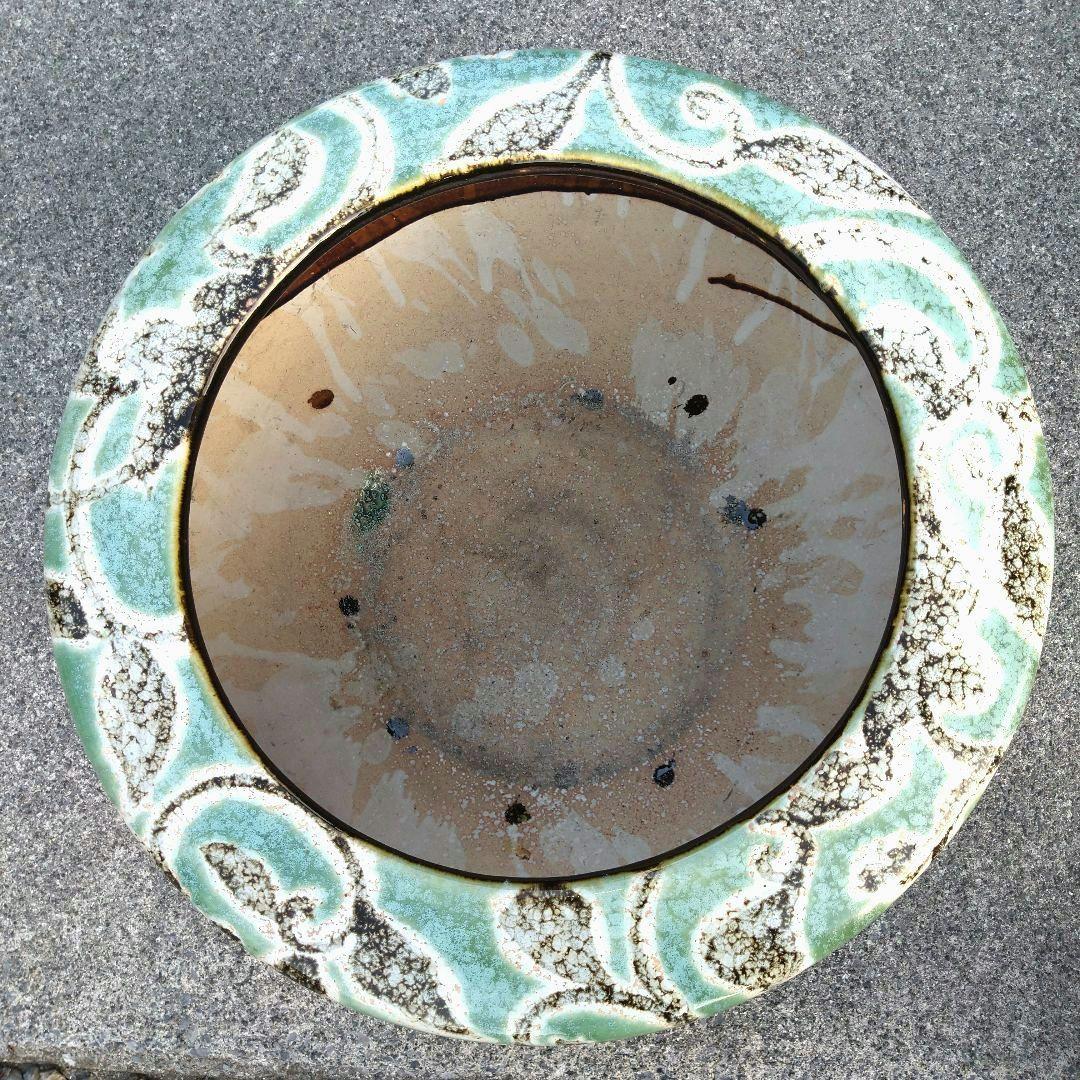 エメラルドグリーン 葉 花 草 火鉢 めだか鉢 金魚鉢