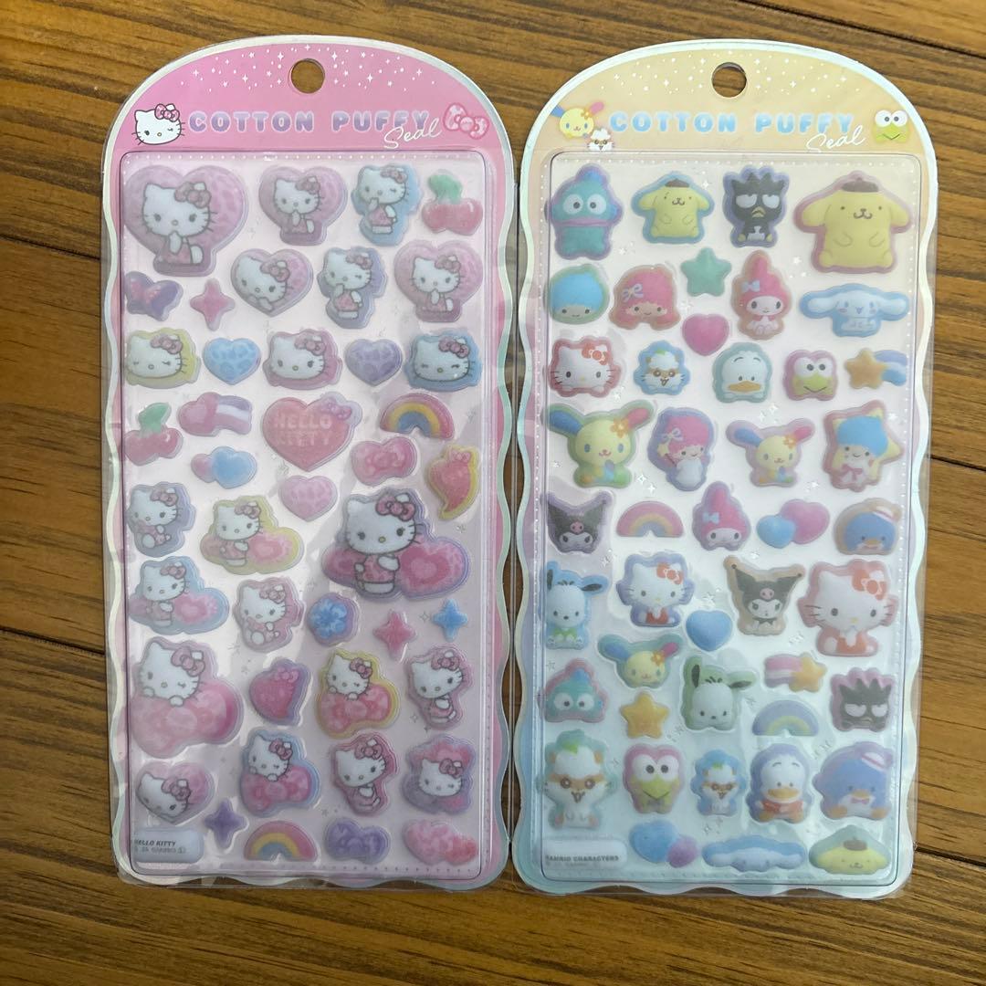ボンボンドロップシール、コットンパフィシール　正規品サンリオ&たまごっち12種類