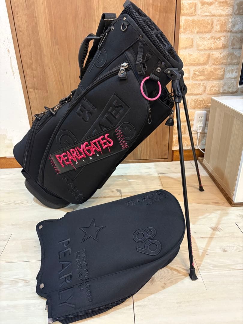 ☆PEARLY GATES ブラックペイントゴルフバッグ☆
