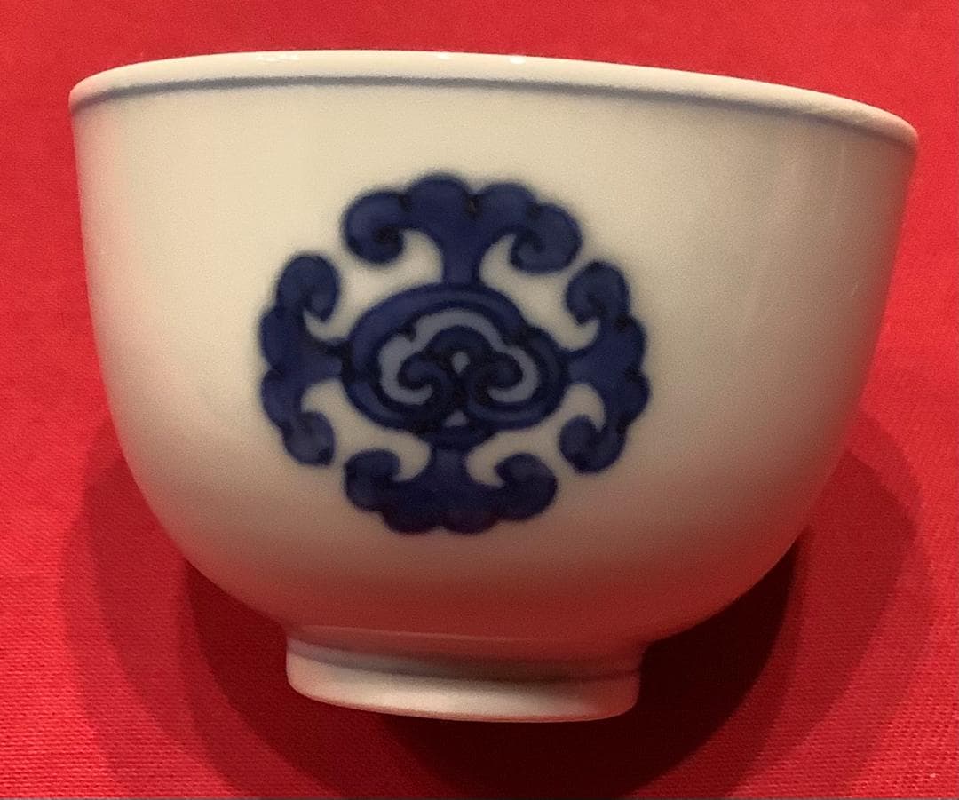 【大丸北峰】茶碗　染付丸紋　10客