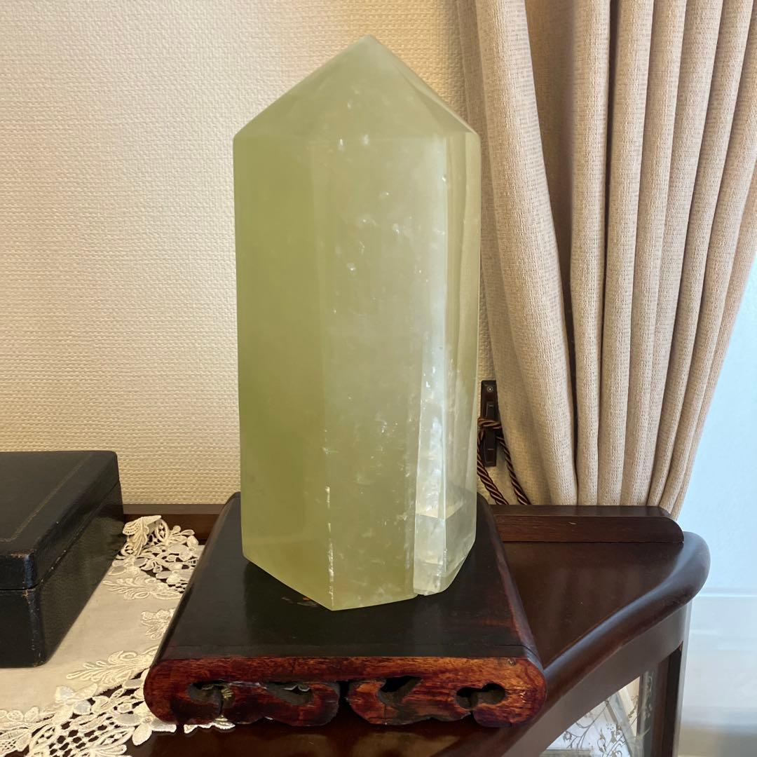 黄水晶　原石　石柱