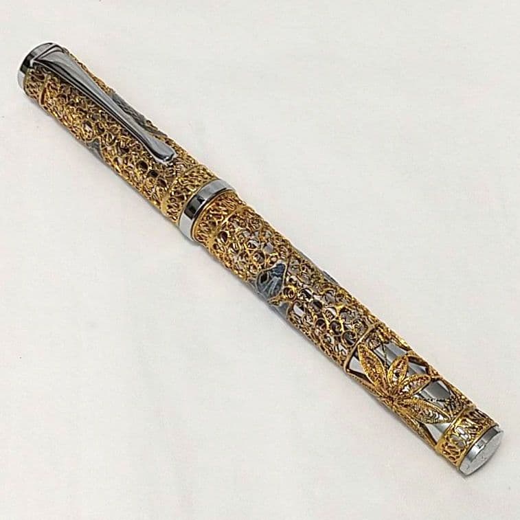 金星 GOLD STAR 万年筆 18K 750 ネズミ ゴールド グレー