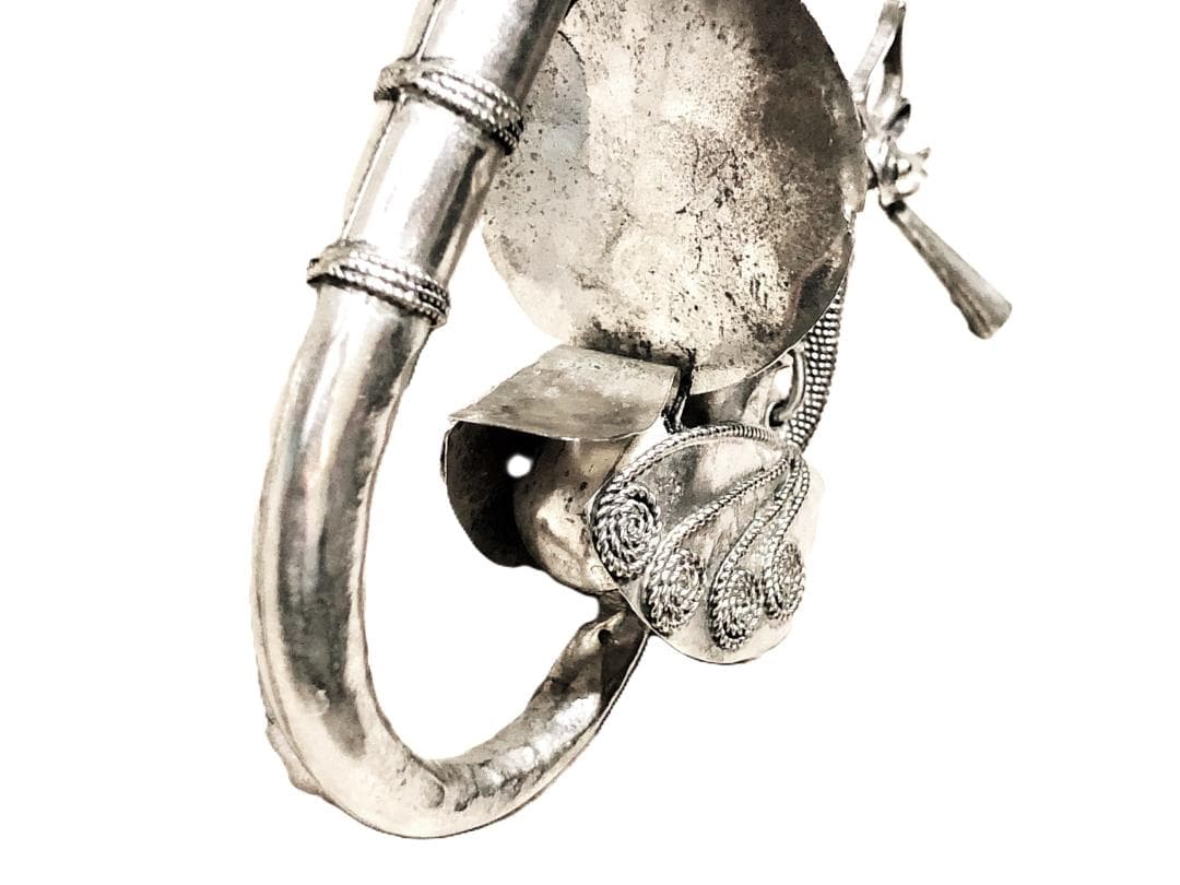 【 シルバー彫金パイプ 】　古美術・阿片煙管　タイ骨董