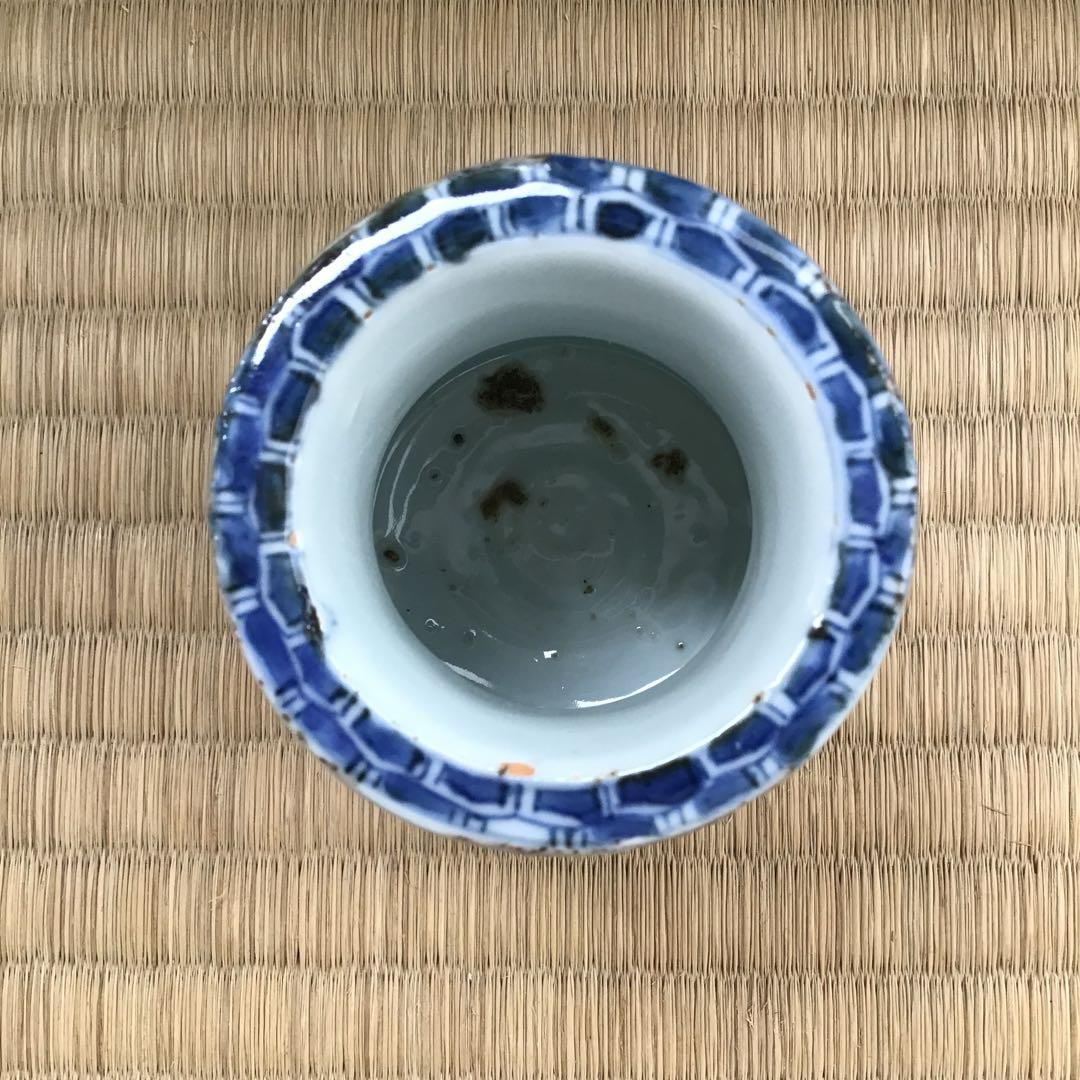 茶道具　古染付茶器　松竹梅絵　牙蓋添　仕覆二種付属　共箱　紙箱　S232CK