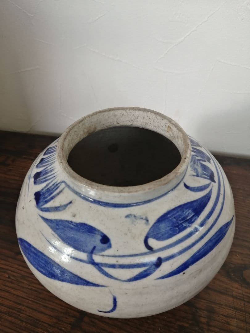 骨董 李朝 染付 小壺