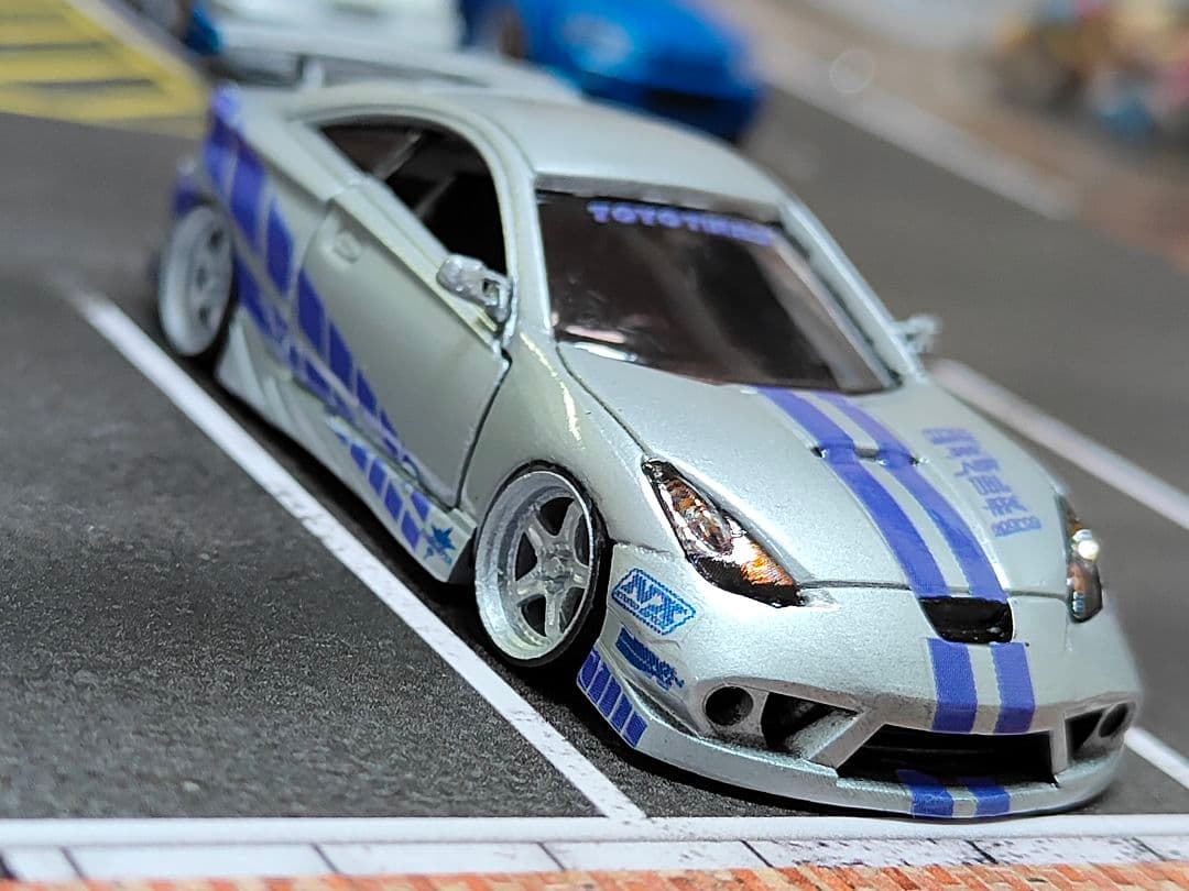 トミカ改造 トヨタ セリカ フルエアロ ワイスピ仕様 ☆深リム ☆ホットウィール
