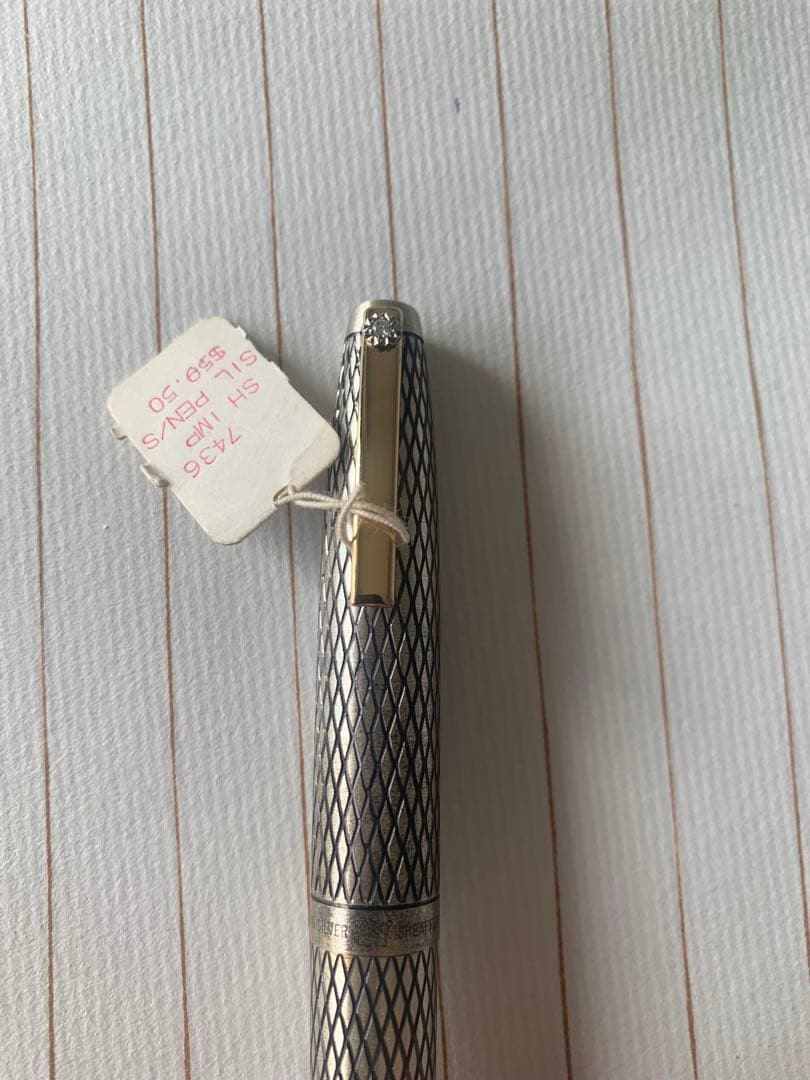 極めて希少 Sheaffer インペリアル シルバー 万年筆 ダイヤ付きクリップ
