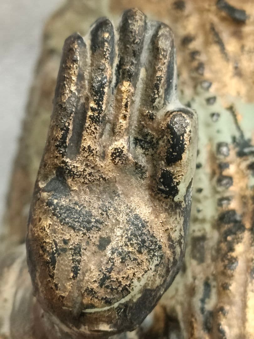 鉄仏　観音立像　夢違い観音　時代物　骨董アンティークNo.80