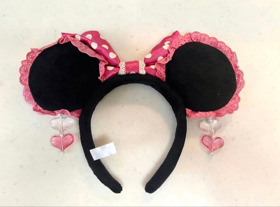 ディズニー ミニー カチューシャ ピンク イヤリング