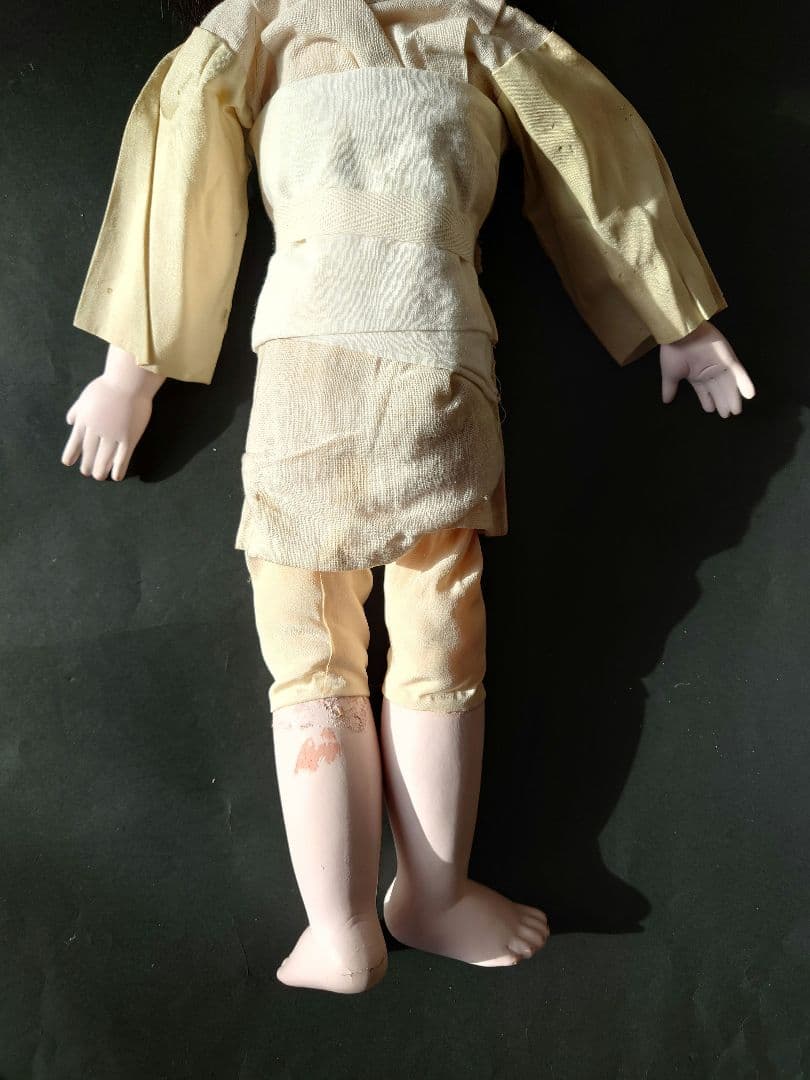 大正期　光龍斎　人毛張替え+修復　15号52cm お着物お任せ　お人形だけでも可