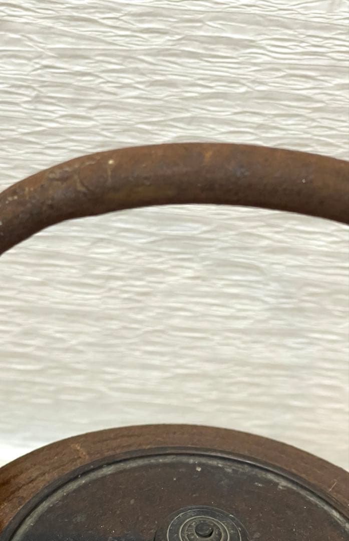 南部鉄器　亀甲文　鉄瓶　鉄釜　アンティーク　置物120