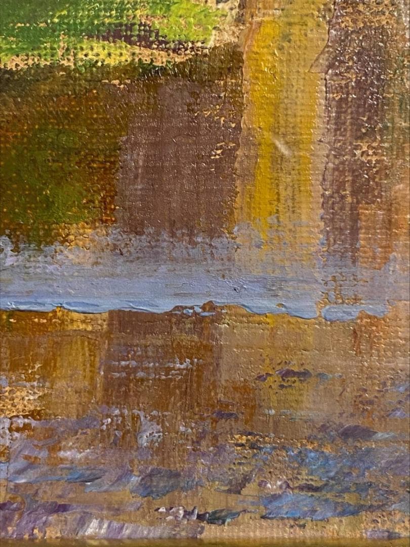 「真作」服部保「トレド」風景画　油絵　絵画　油彩画　直筆サイン　F2号