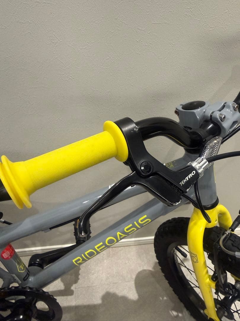 ヨツバサイクル　RIDE OASIS 16インチ キッズ自転車 グレー/イエロー