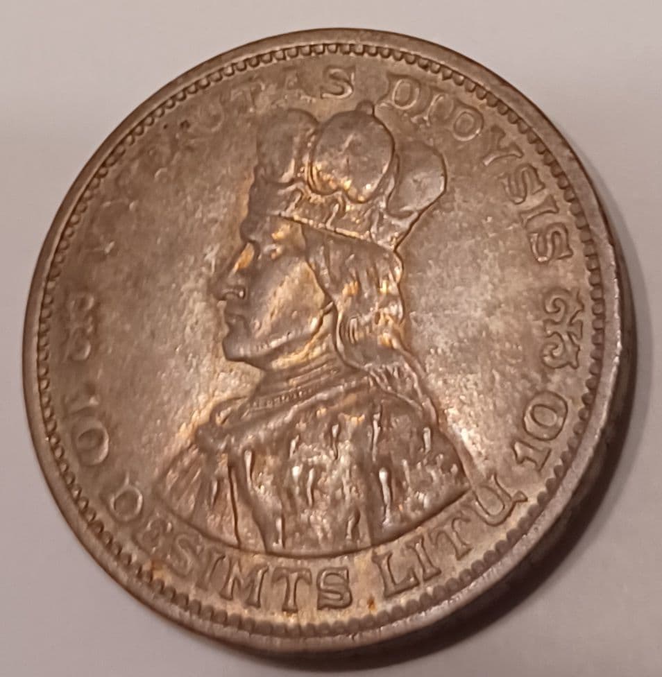 90年前の銀貨 博物館の名前にもなった英雄ヴィータウタス大公の銀貨 リトアニア