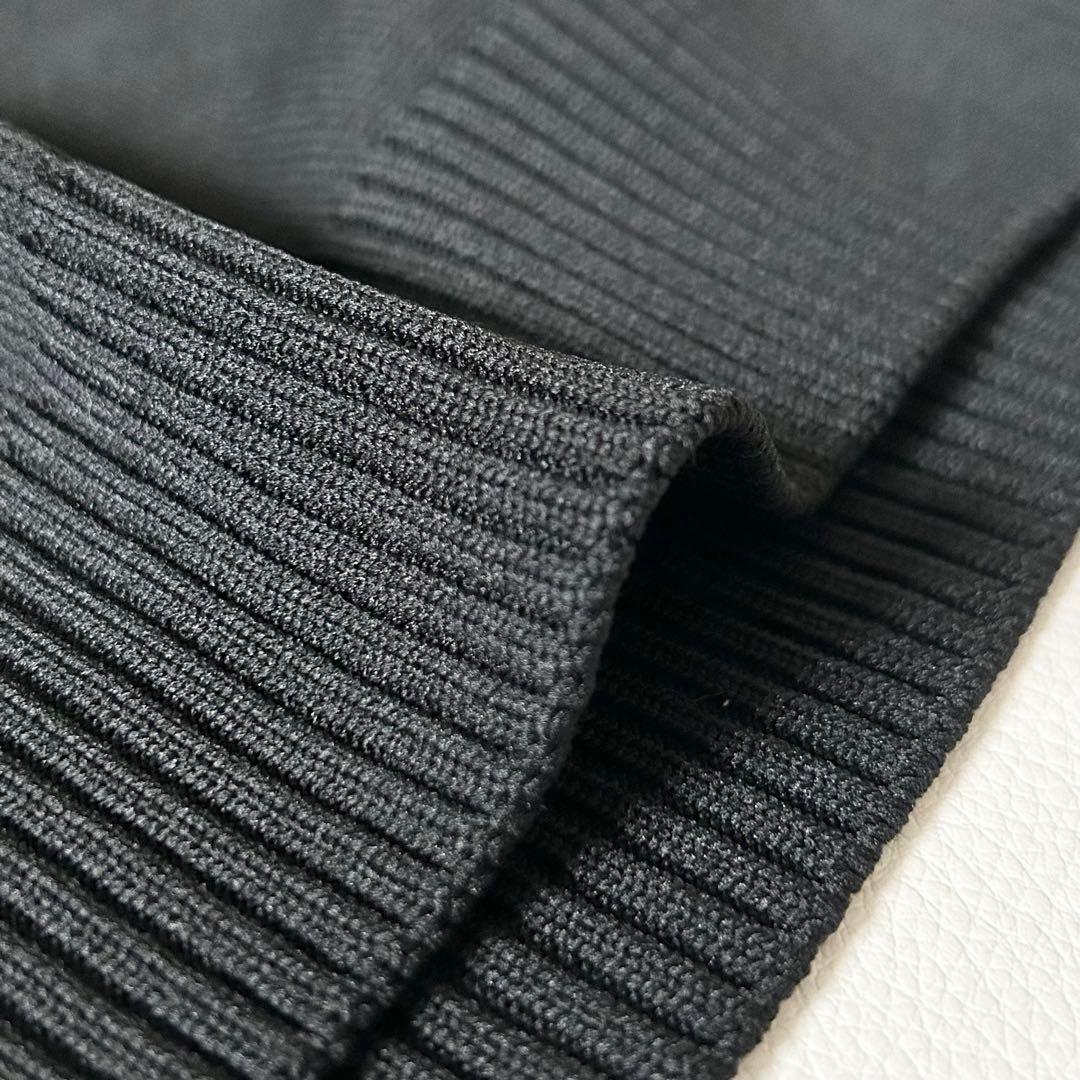 3123y極美品 パーリーゲイツ ロゴ入りクルーネックゴルフニット黒 近年モデル