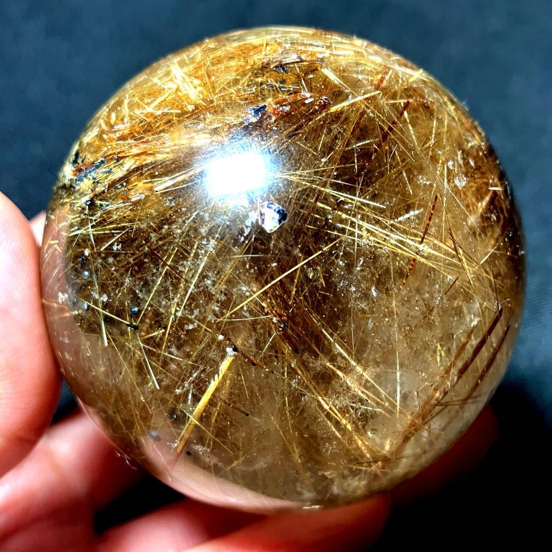 超絶綺麗✨62mm ゴールドルチルクォーツ　丸玉　スフィア　金針水晶