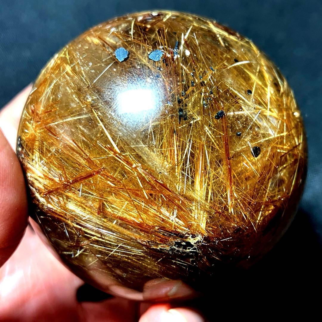 超絶綺麗✨62mm ゴールドルチルクォーツ　丸玉　スフィア　金針水晶