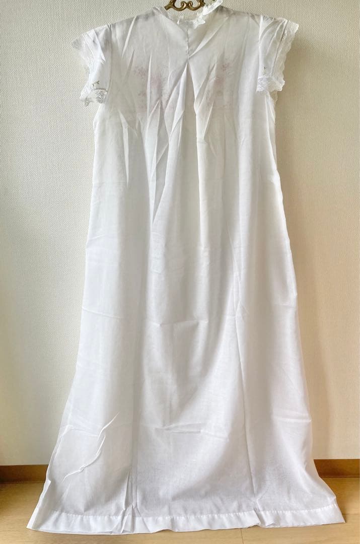 未使用美品★1970年代アメリカヴィンテージ★繊細刺繍のコットンロングワンピース