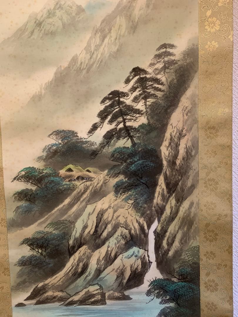 水墨画 山水画 風景画 掛け軸 壁掛 行程