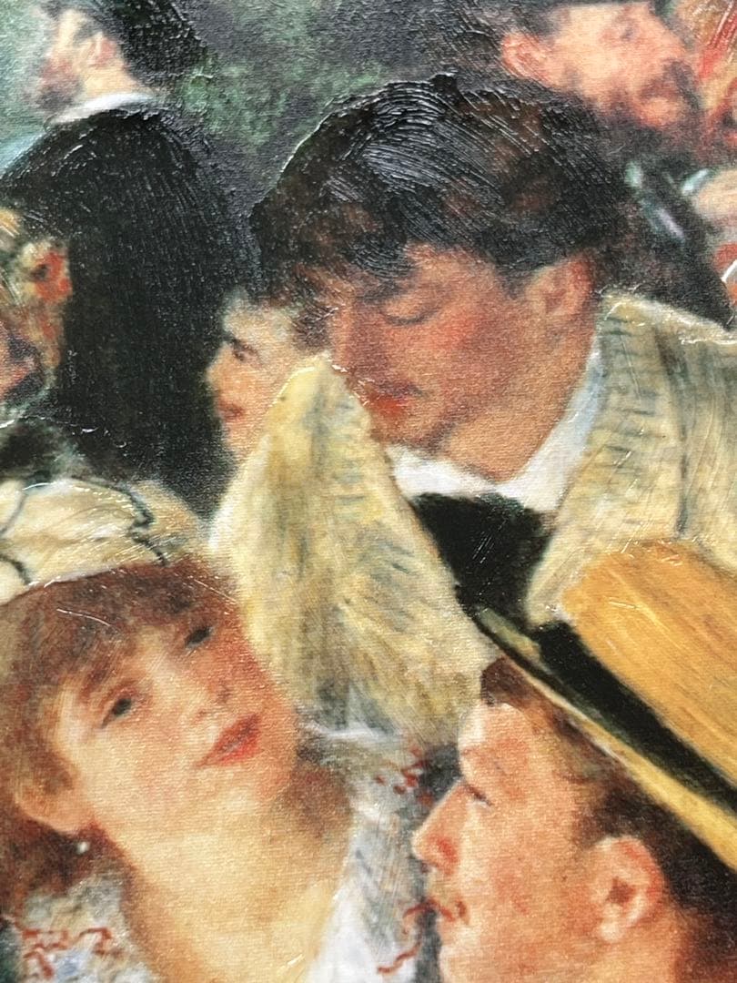 ルノワール　「舟遊びをする人々の昼食」　複製ポスター　額付　メディウム加工