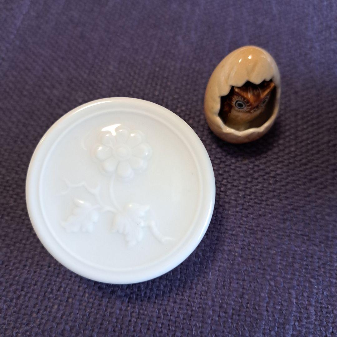 マイセン 八角形蓋付き 陶器 花柄収納容器