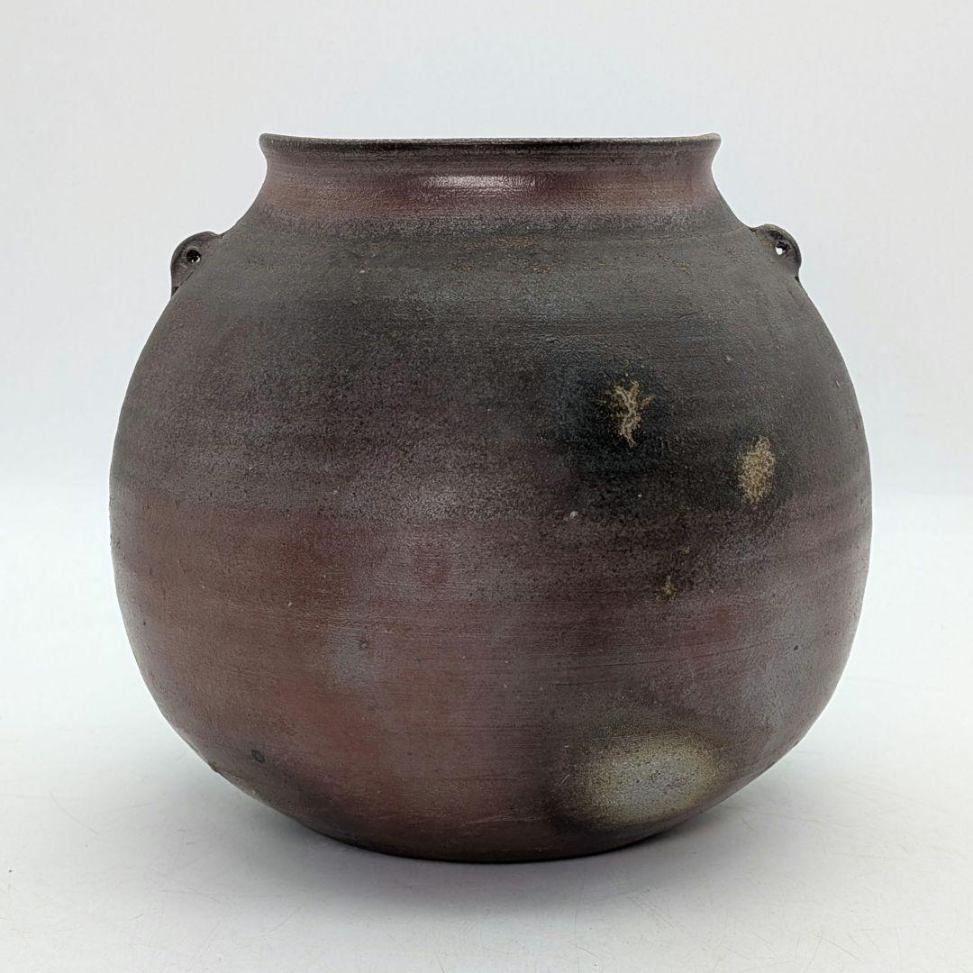 備前市無形文化財 柴岡信義 備前焼 壷 共箱共布栞 壺 つぼ 花器 花瓶 花生