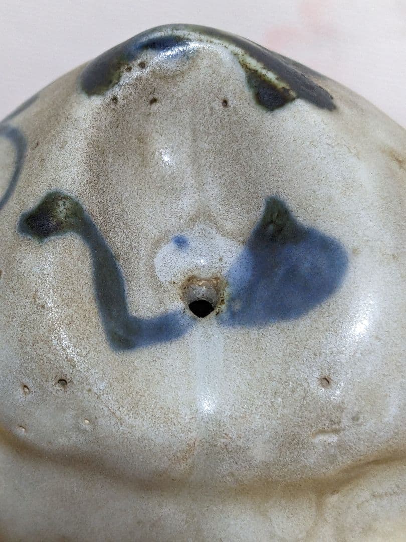 ⭐朝鮮陶磁 李朝中期 染付 桃形 水滴 文房四宝 コレクション骨董品アンティーク