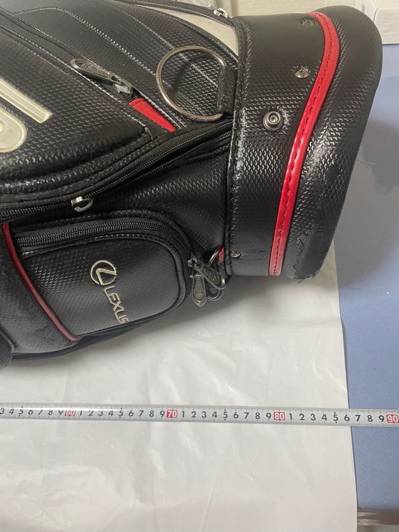 Lexus ゴルフバッグ・キャディバッグ 黒/赤　蓋あり