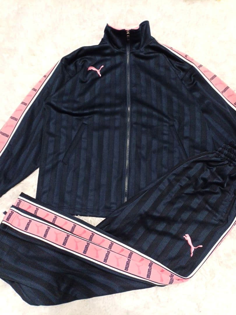 PUMA プージャジャージ セットアップ ネイビー ピンク S