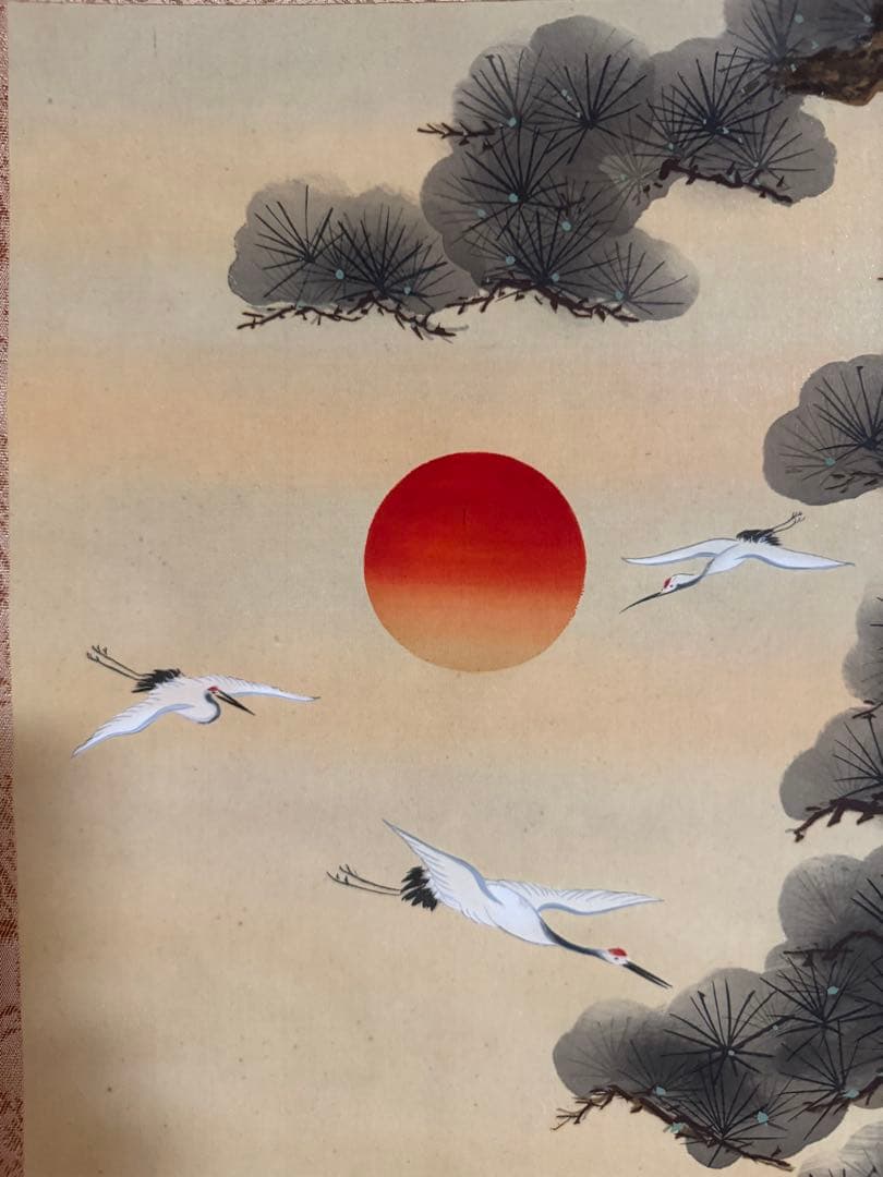 日本画 掛軸 高砂　吉田萬華作　掛け軸