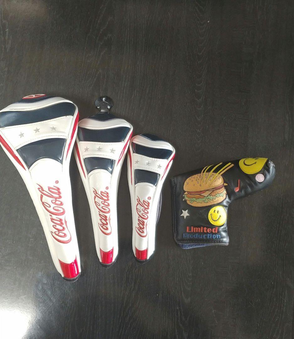 Coca-Cola キャディバッグ ホワイト/レッド/ブルー　ヘッドカバーつき