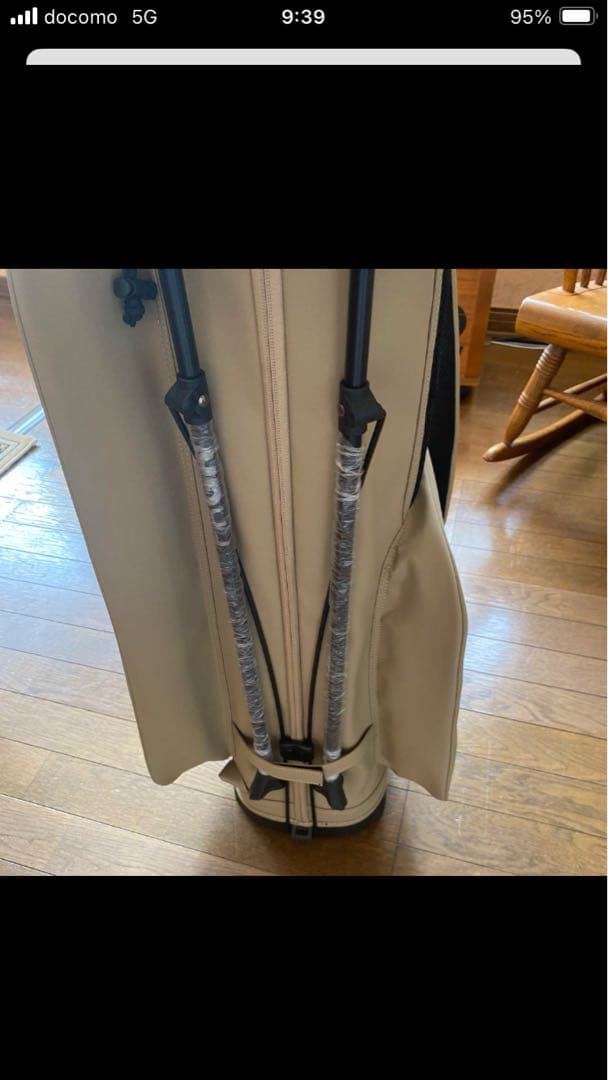 PRGR ベージュ キャディバッグ スタンド付き